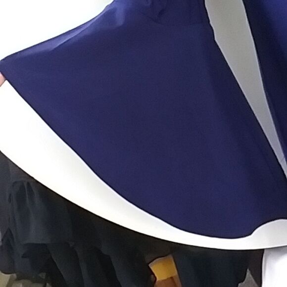 Slinky Brand Navy Blue Long Top or Micro Mini Dress Flared Bell Sleeves … - Picture 8 of 10